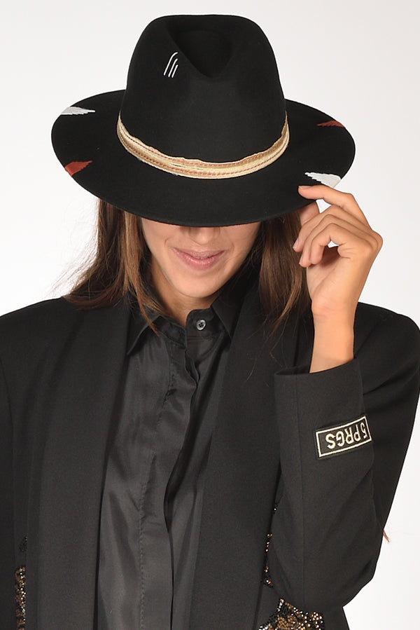 The Hat Gang Cappello Classico Nero Donna-2