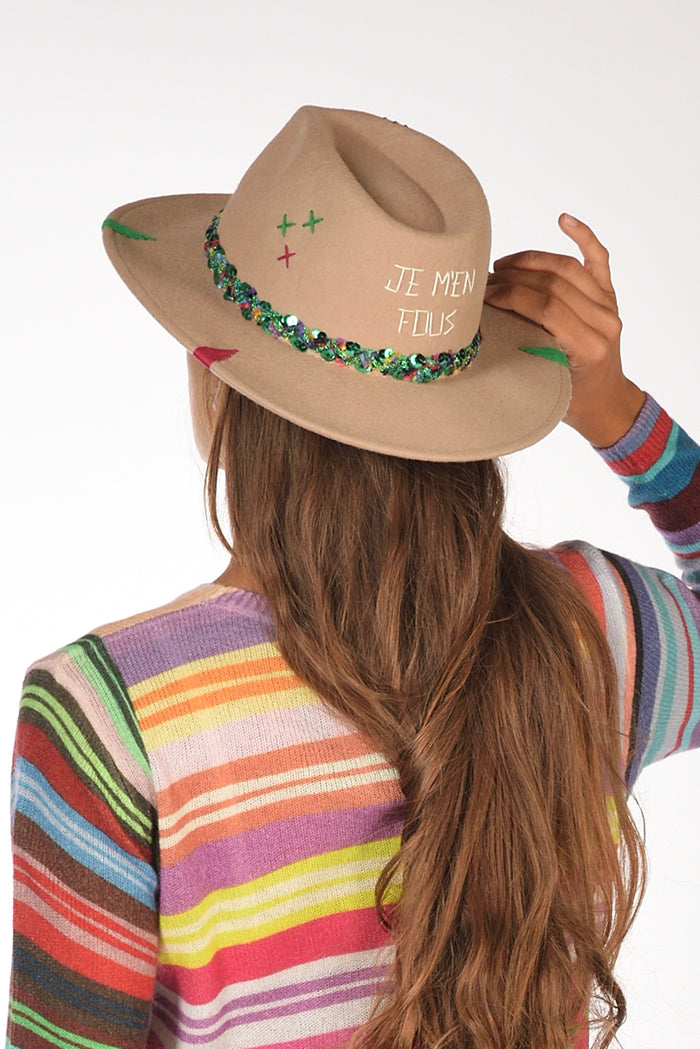 The Hat Gang Cappello Classico Beige/verde Donna - 1