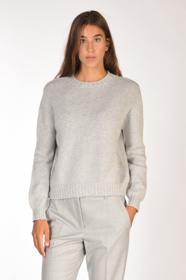 Five Maglia Giro Grigio Donna