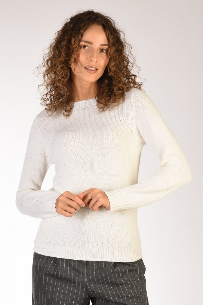 Five Maglia Giro Bianco Donna - 1