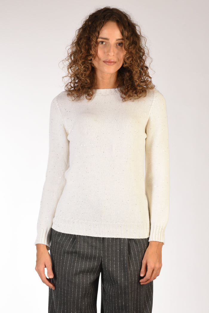 Five Maglia Giro Bianco Donna - 2