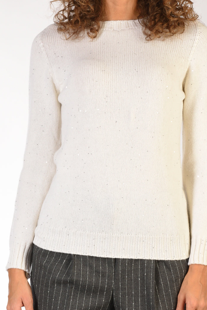 Five Maglia Giro Bianco Donna - 3