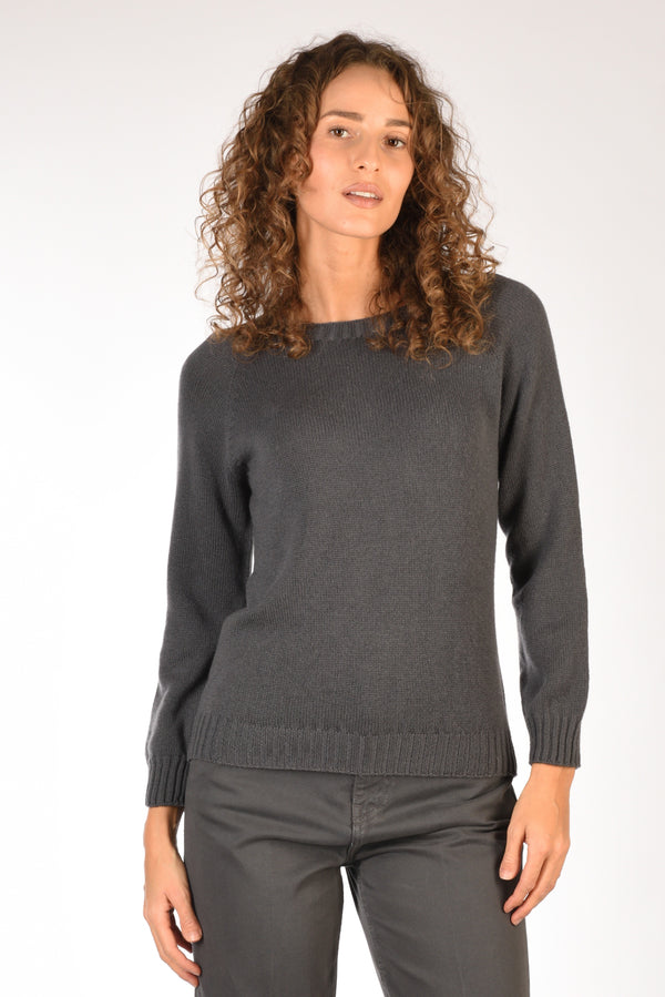 Five Maglia Girocollo Grigio Asfalto Donna