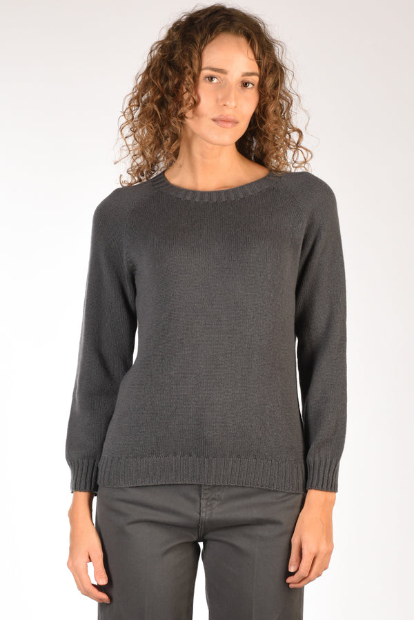 Five Maglia Girocollo Grigio Asfalto Donna-2