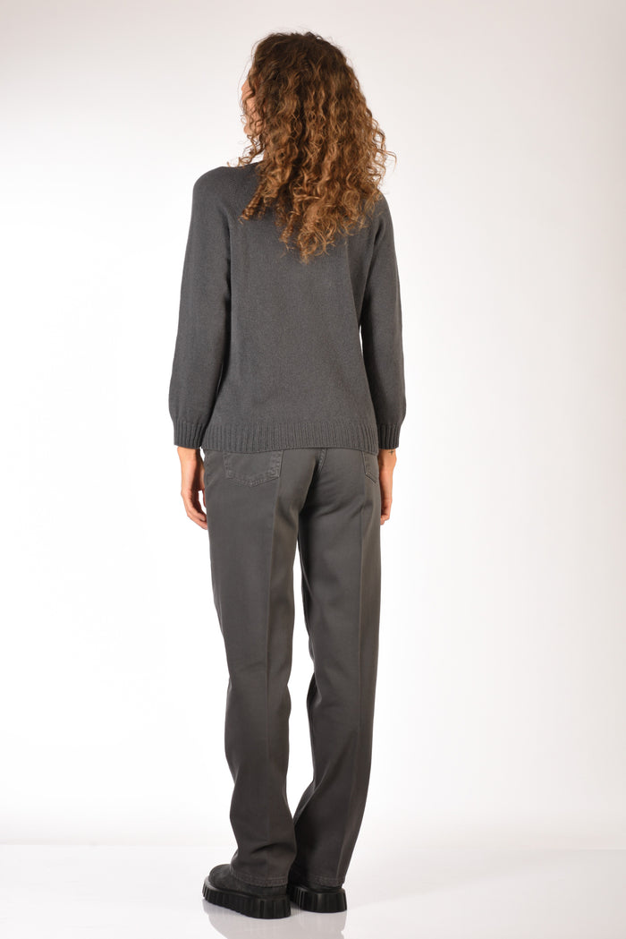 Five Maglia Girocollo Grigio Asfalto Donna - 5