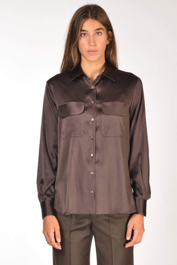 Her Shirt Camicia Budino Marrone Donna-2