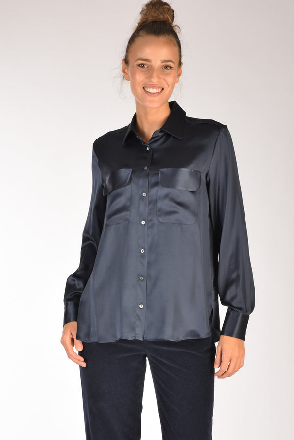 Her Shirt Camicia Budino Blu Donna