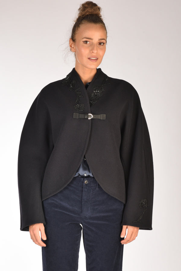 Forte Forte Caban Stondato Blu Donna-2