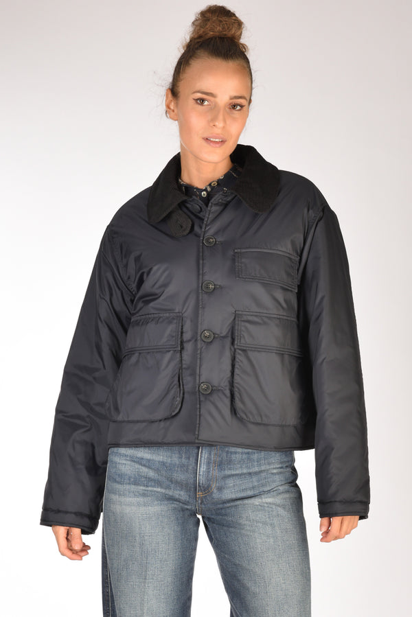 Forte Forte Bomber Crop Blu Donna