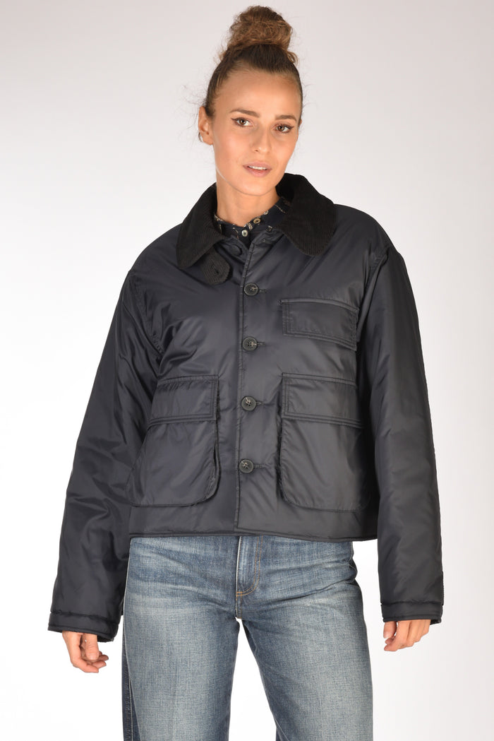 Forte Forte Bomber Crop Blu Donna - 1