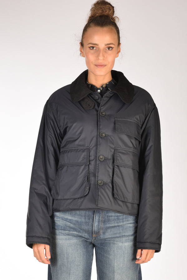 Forte Forte Bomber Crop Blu Donna-2