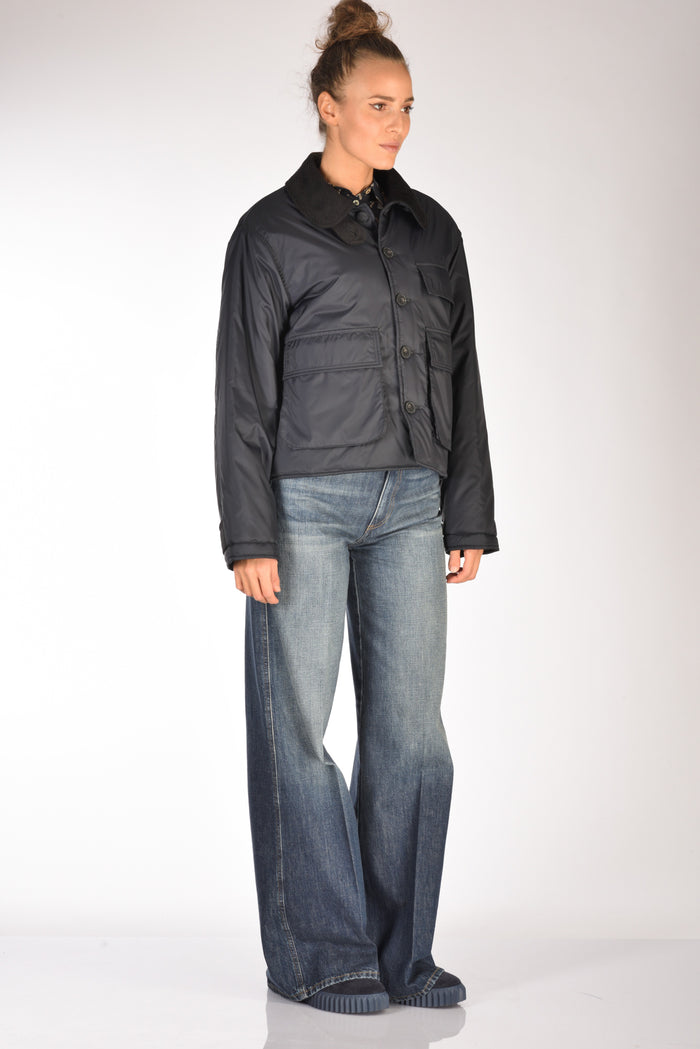 Forte Forte Bomber Crop Blu Donna - 4