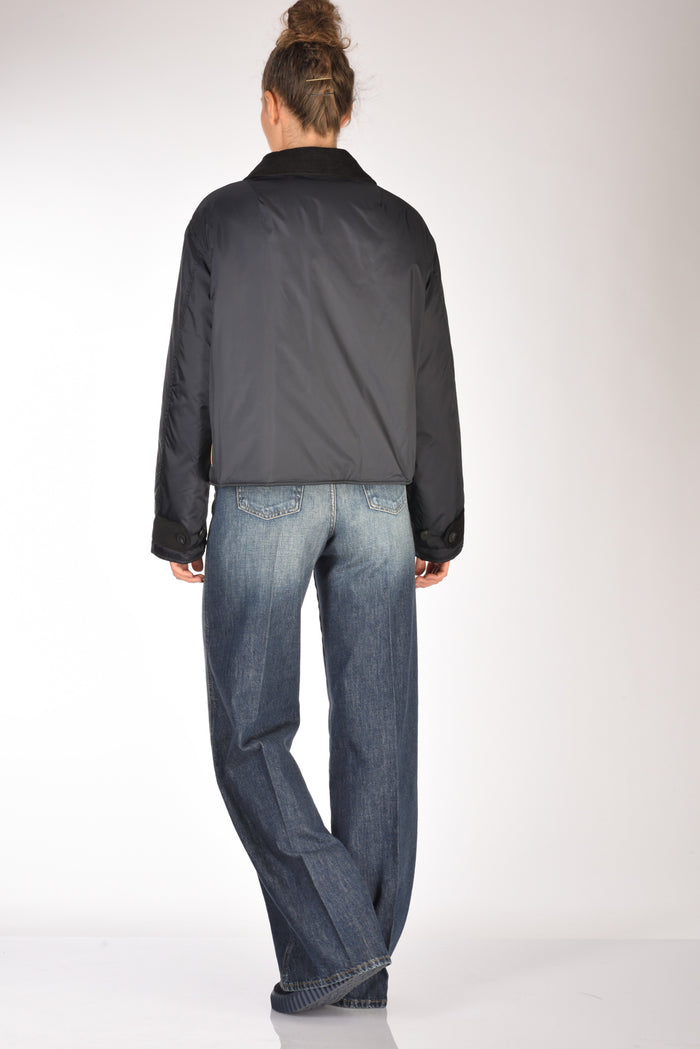 Forte Forte Bomber Crop Blu Donna - 5