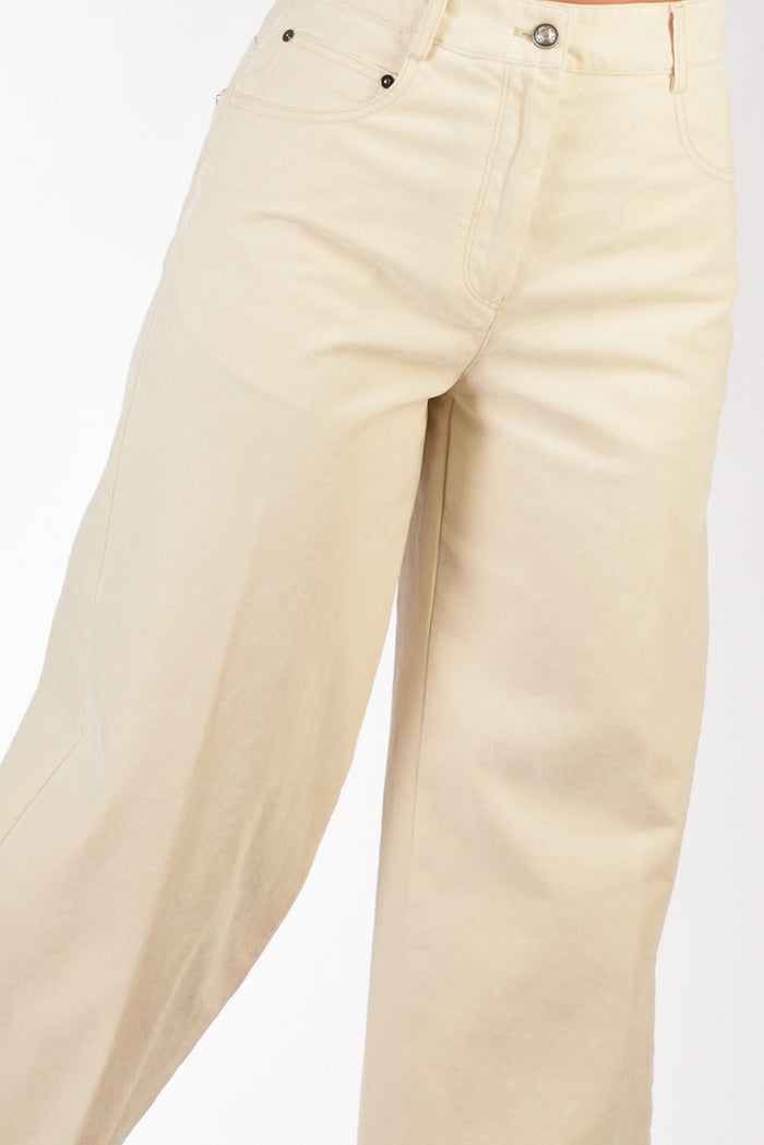 Forte Forte Pantalone Denim Bianco Naturale Donna - 4