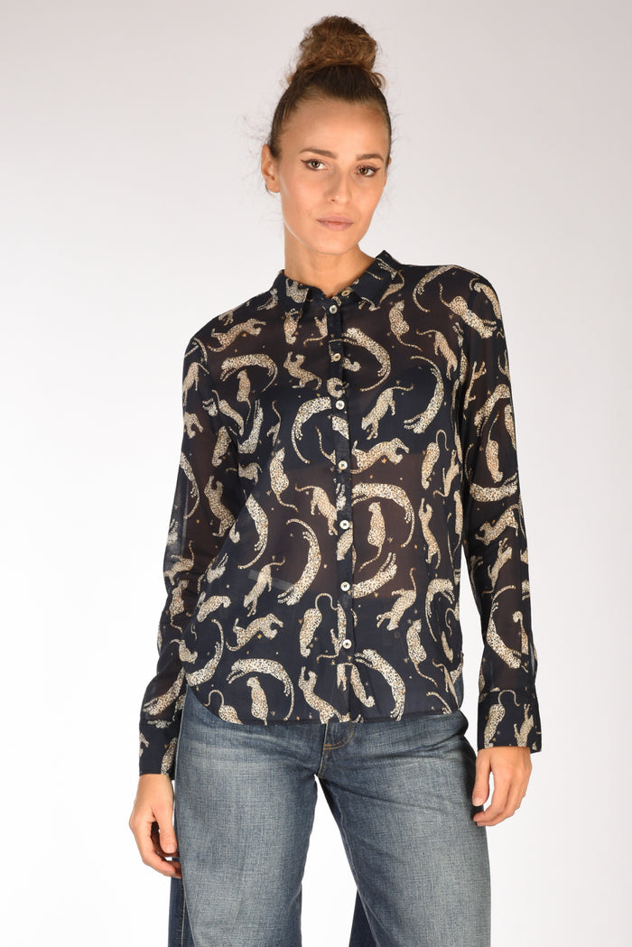 Forte Forte Camicia Stampata Blu/beige Chiaro Donna - 1