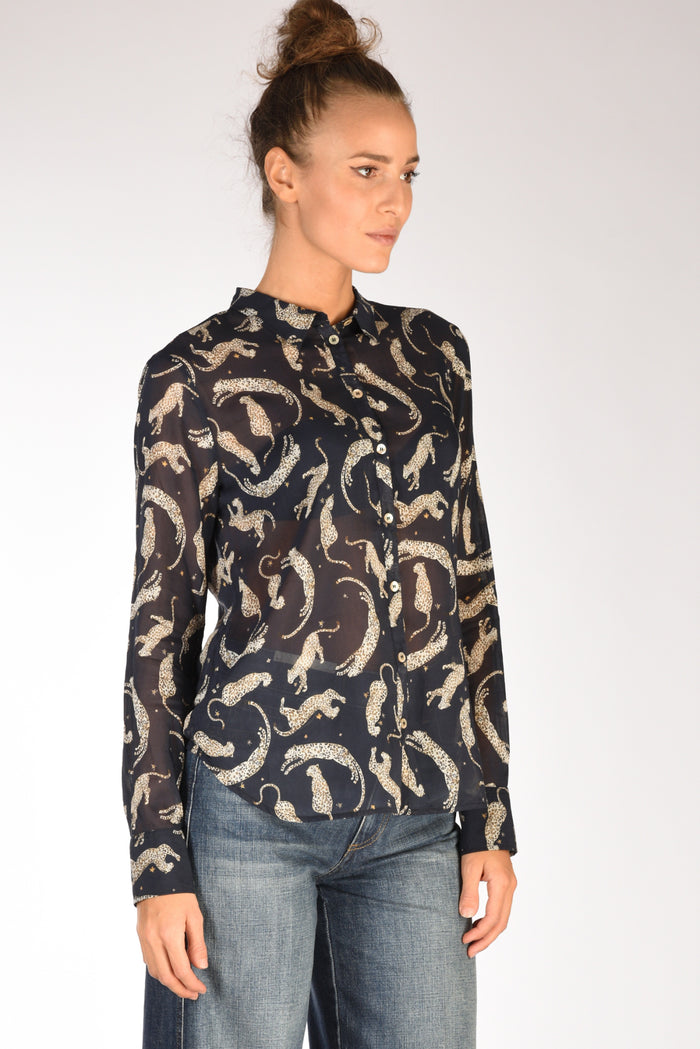 Forte Forte Camicia Stampata Blu/beige Chiaro Donna - 3