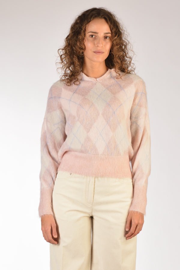 Forte Forte Maglia Colletto Rosa/bianco Donna-2