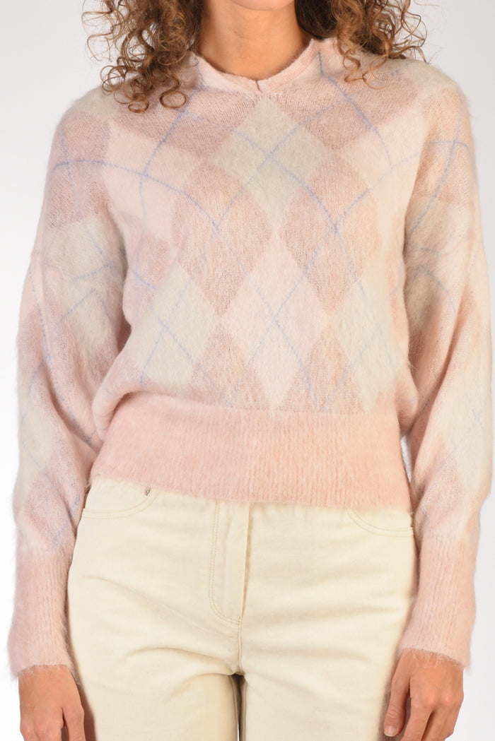 Forte Forte Maglia Colletto Rosa/bianco Donna - 3