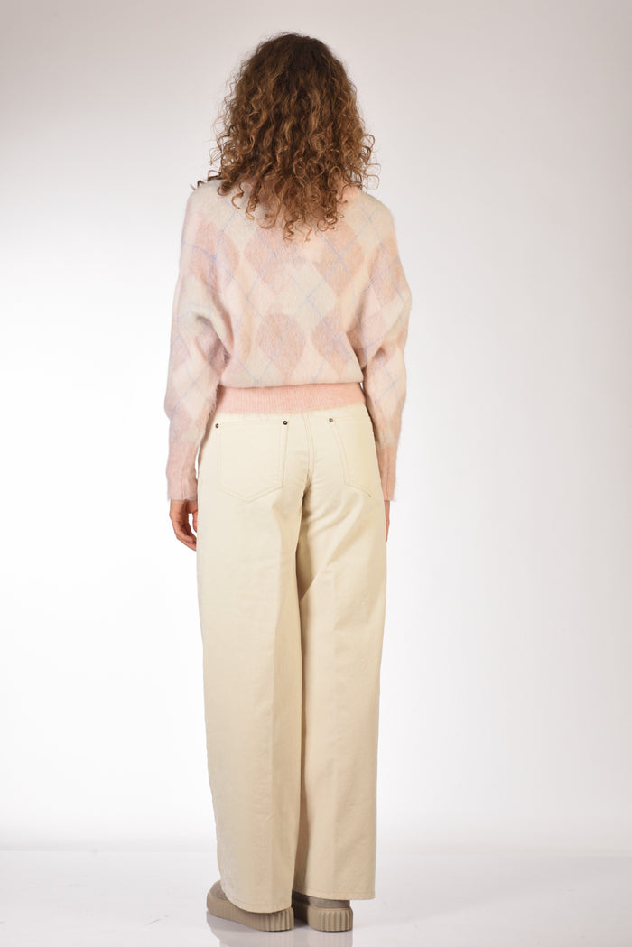 Forte Forte Maglia Colletto Rosa/bianco Donna - 5