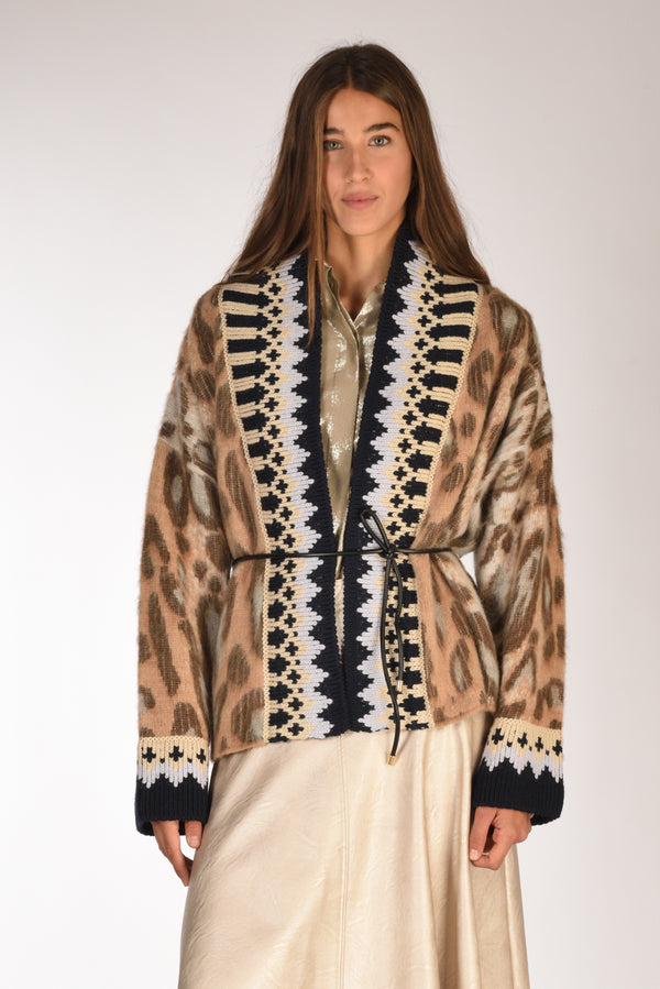Forte Forte Cardigan Maglia Beige/nero/multicolore Donna