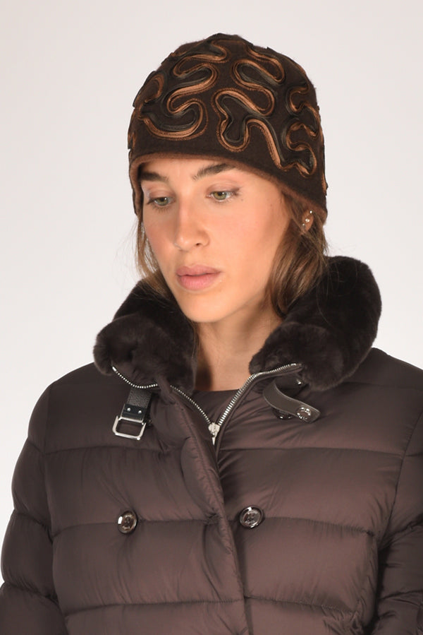 Le Chapeau Cappello Decorato Marrone Donna
