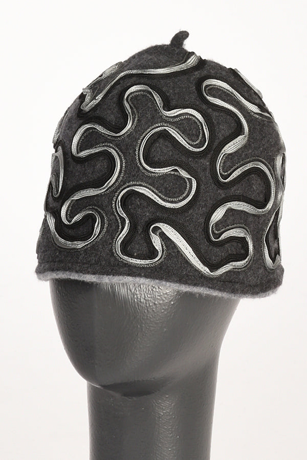 Le Chapeau Cappello Decorato Grigio Asfalto Donna