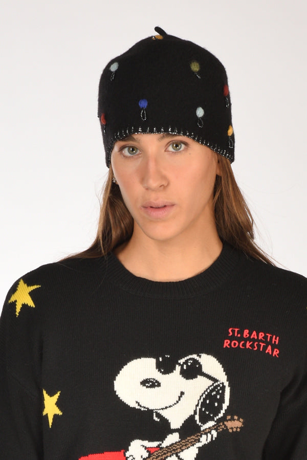 Le Chapeau Cappello Decorato Nero Donna