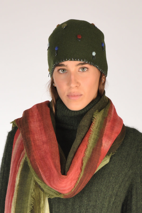 Le Chapeau Cappello Decorato Verde Donna