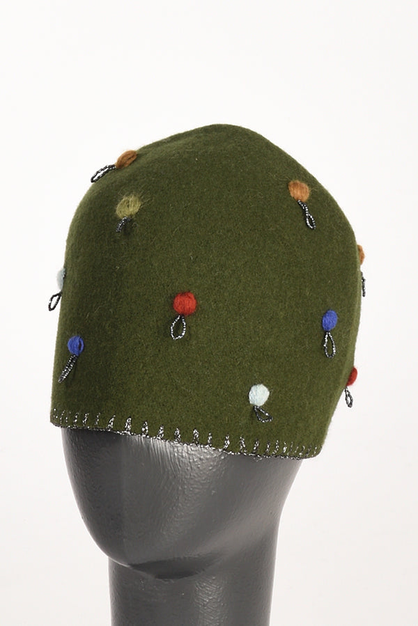 Le Chapeau Cappello Decorato Verde Donna