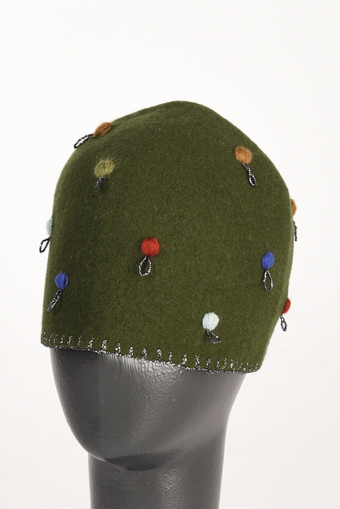 Le Chapeau Cappello Decorato Verde Donna - 1