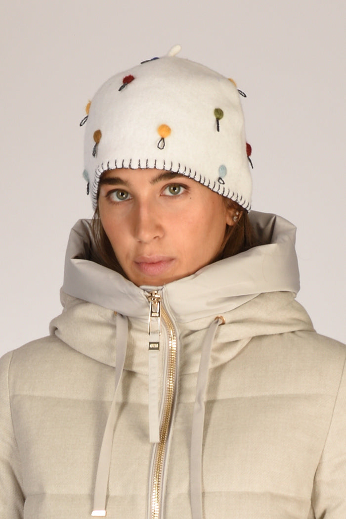 Le Chapeau Cappello Decorato Bianco Naturale Donna - 1