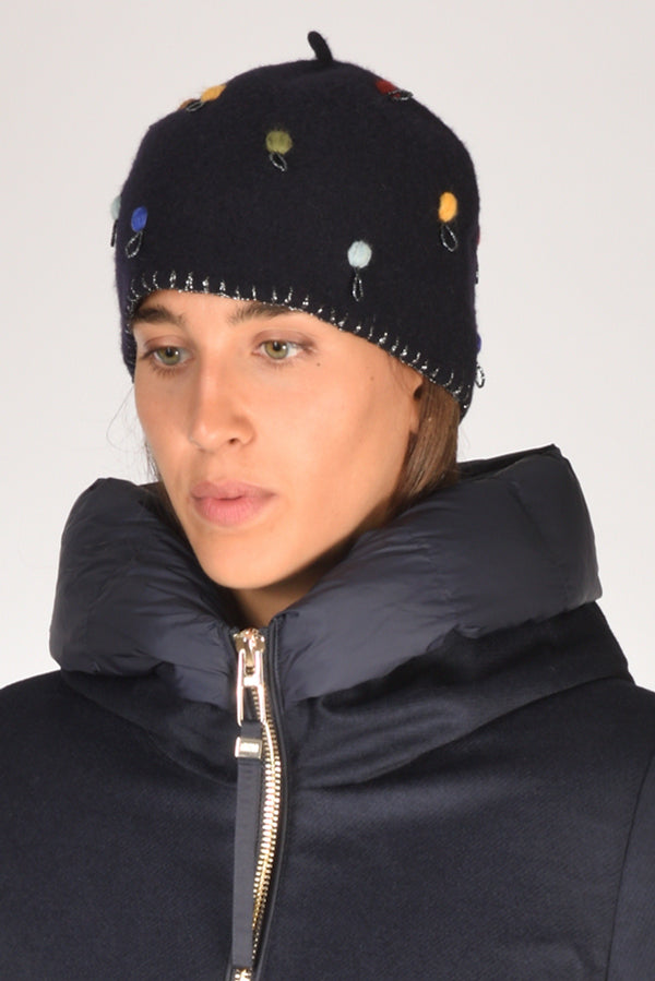 Le Chapeau Cappello Decorato Blu Donna