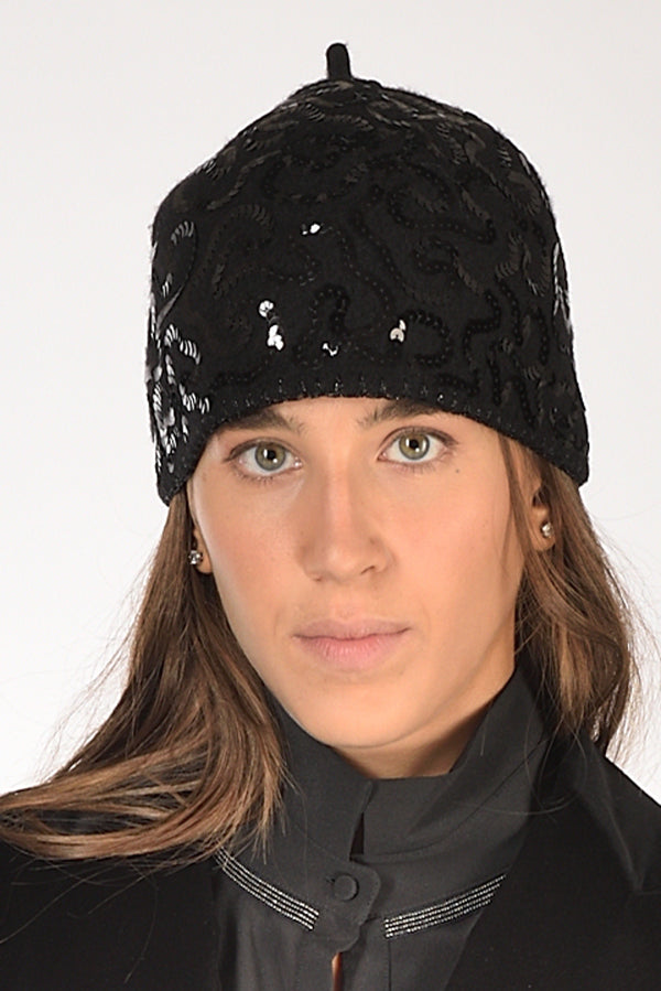 Le Chapeau Cappello Decorato Nero Donna