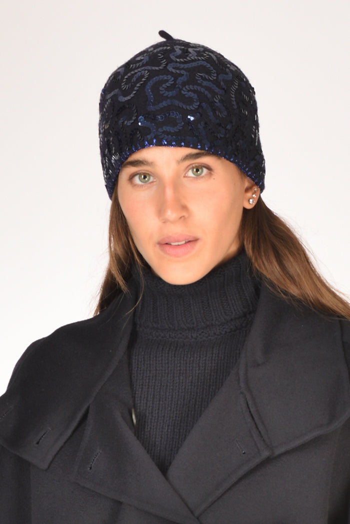 Le Chapeau Cappello Decorato Blu Donna - 1