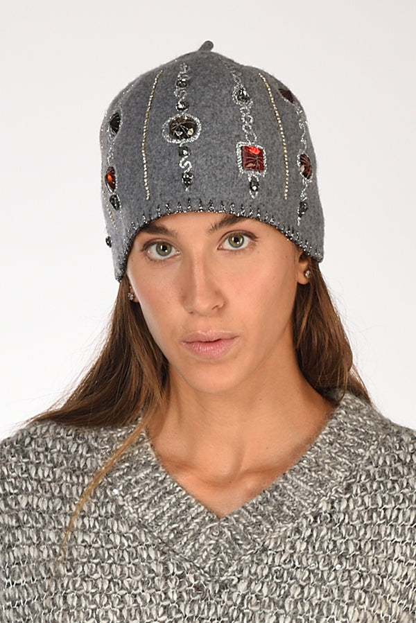 Le Chapeau Cappello Decorato Grigio Donna