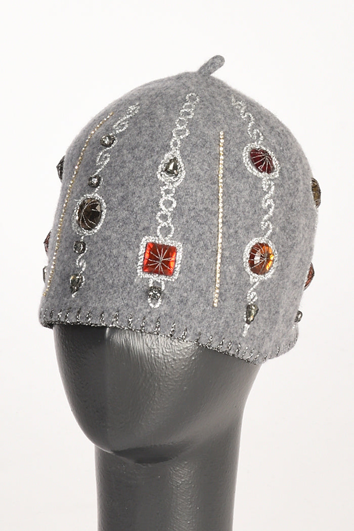 Le Chapeau Cappello Decorato Grigio Donna - 1