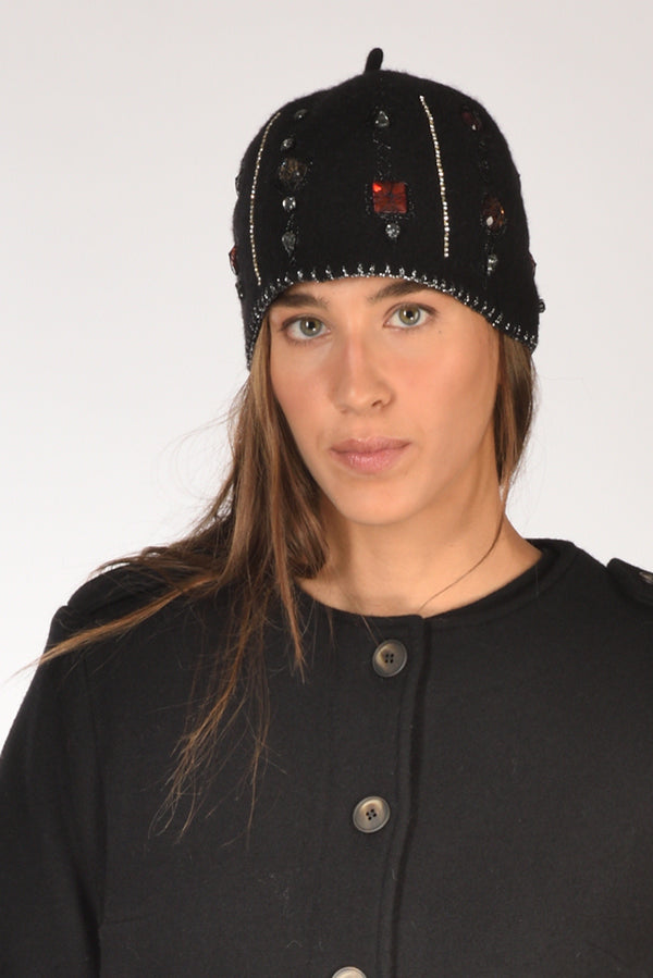 Le Chapeau Cappello Decorato Nero Donna