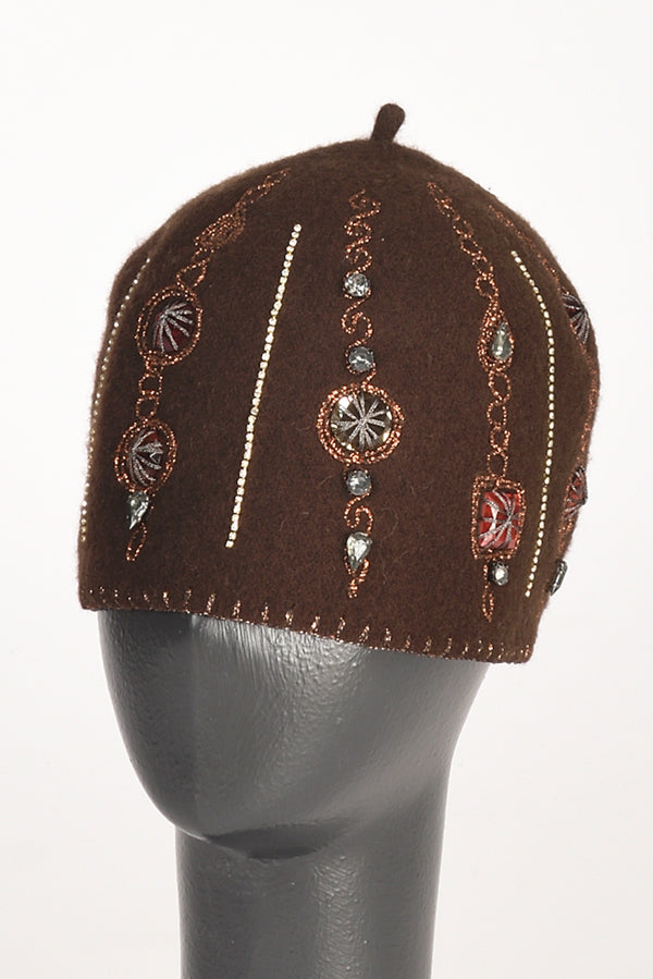Le Chapeau Cappello Decorato Marrone Donna-2