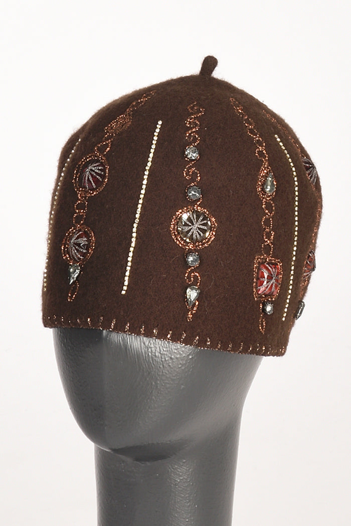 Le Chapeau Cappello Decorato Marrone Donna - 2