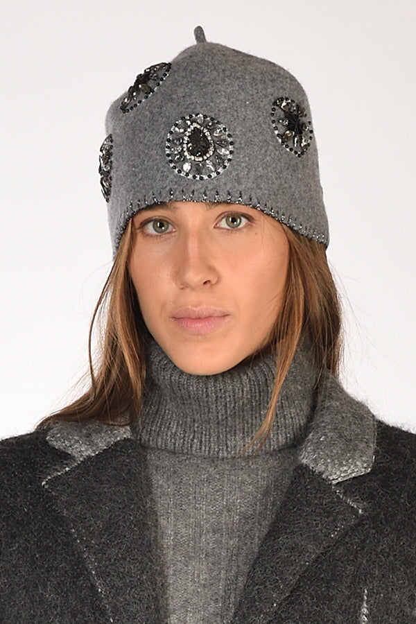 Le Chapeau Cappello Decorato Grigio Donna