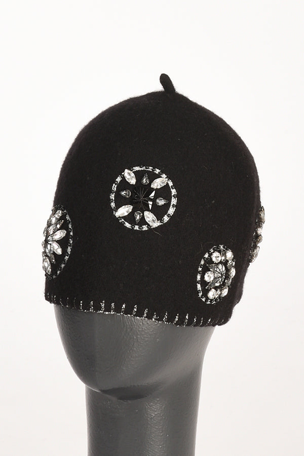 Le Chapeau Cappello Decorato Nero Donna