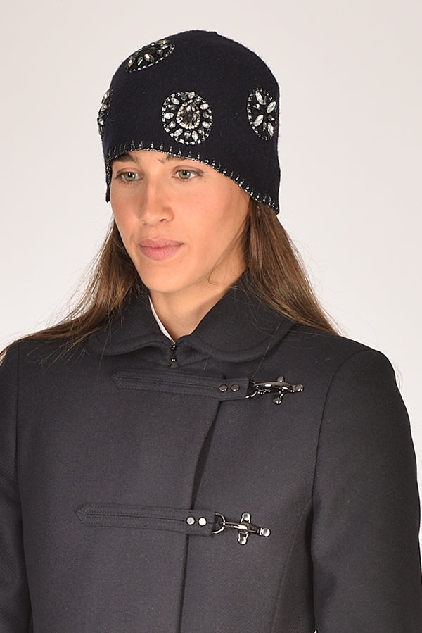 Le Chapeau Cappello Decorato Blu Donna