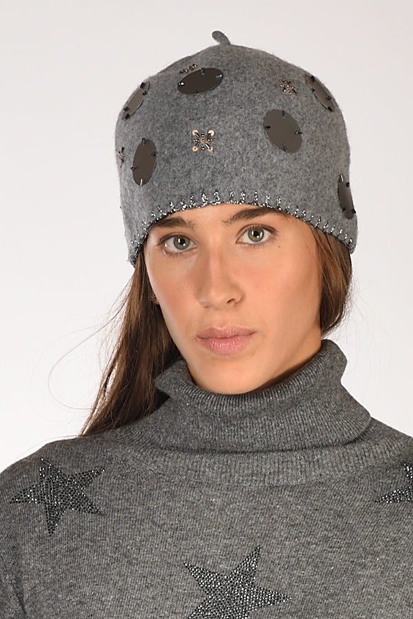 Le Chapeau Cappello Decorato Grigio Donna