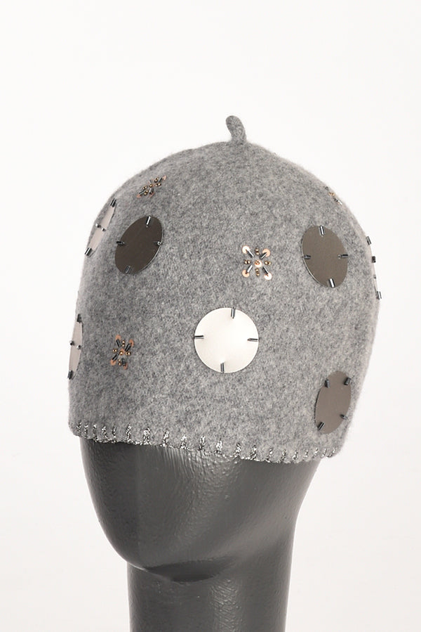 Le Chapeau Cappello Decorato Grigio Donna
