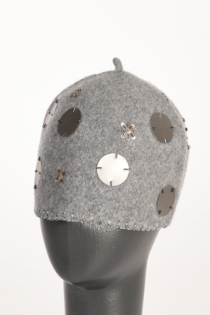 Le Chapeau Cappello Decorato Grigio Donna - 1