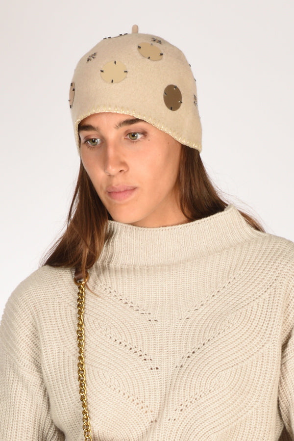 Le Chapeau Cappello Decorato Beige Chiaro Donna
