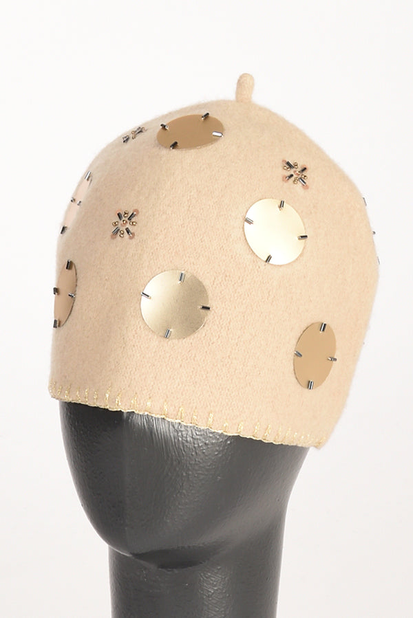 Le Chapeau Cappello Decorato Beige Chiaro Donna-2