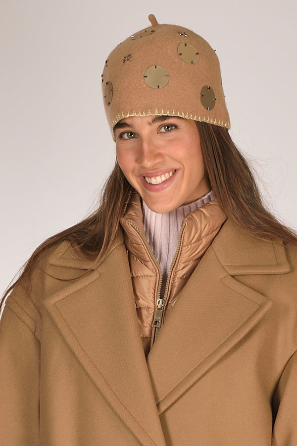 Le Chapeau Cappello Decorato Beige/oro Donna
