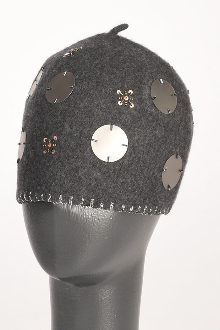 Le Chapeau Cappello Decorato Grigio Asfalto Donna - 1