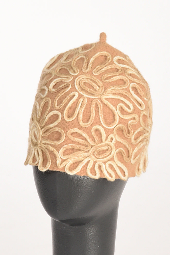 Le Chapeau Cappello Decorato Beige Cammello Donna - 1